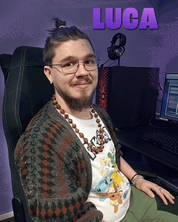 Kuvassa Minecraft-kerhon ohjaaja Luca.